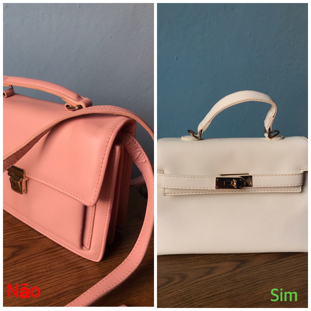 Comparação entre bolsa desgastada e uma nova