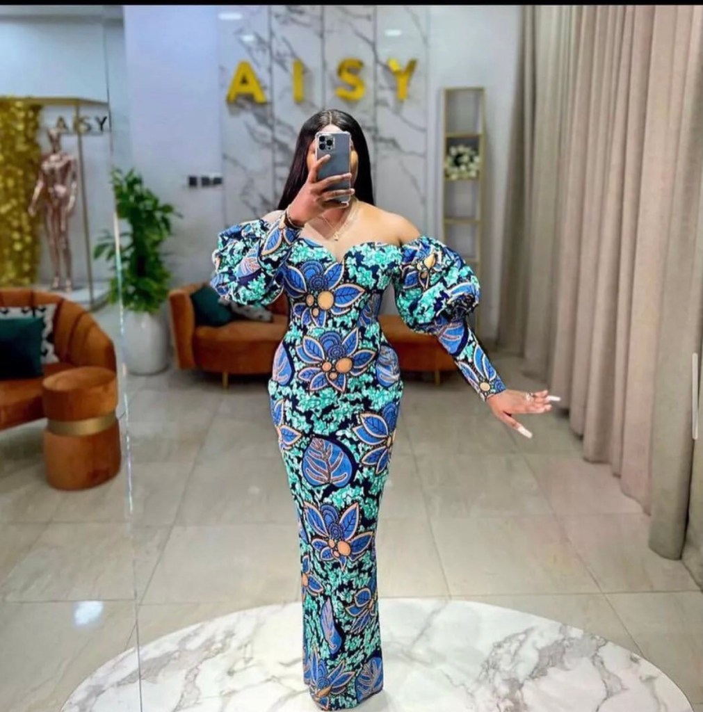 Vestido de capulana azul