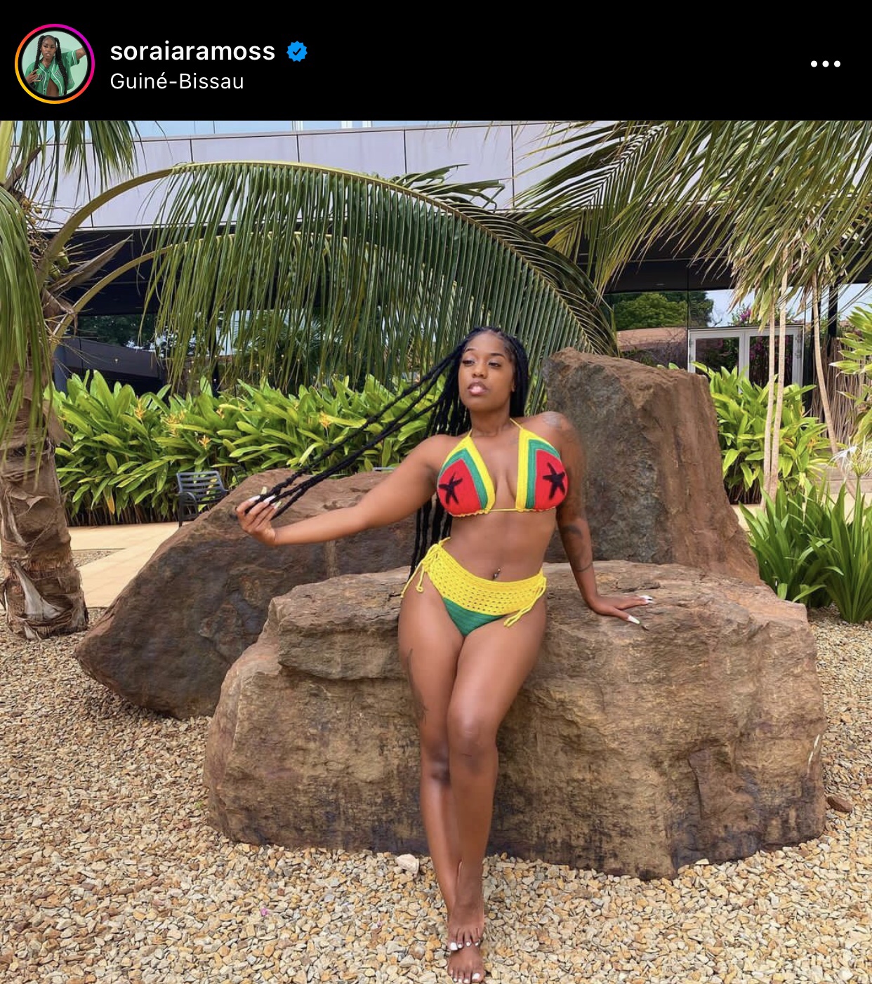 Soraia Ramos de biquíni com bandeira