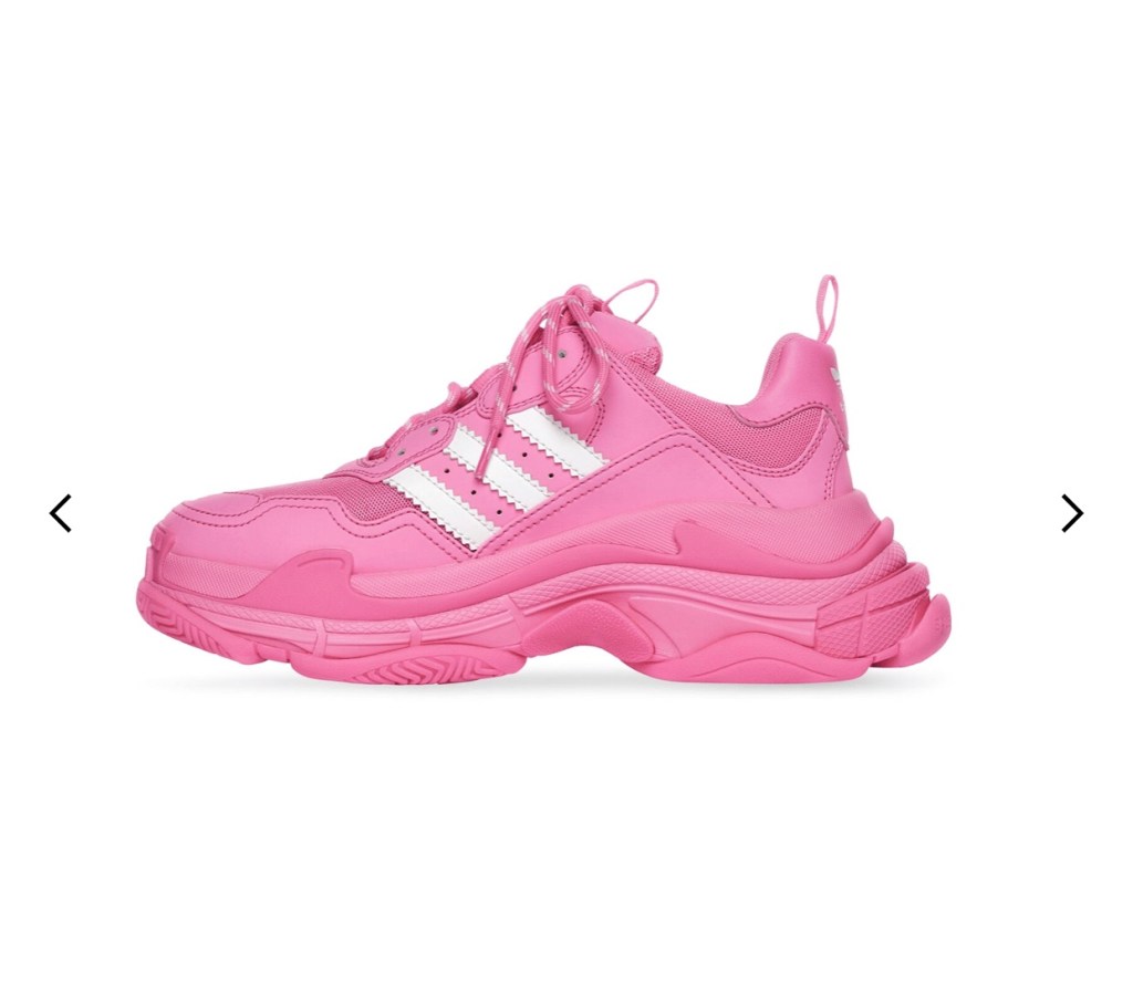 Sapatilhas Adidas e Balenciaga cor de rosa