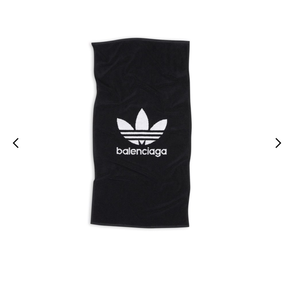 Toalha de praia de Adidas e Balenciaga