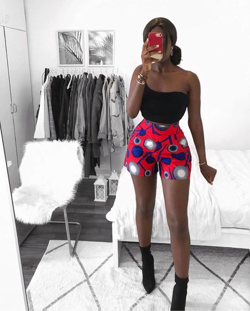 Calções e shorts de capulana curtos