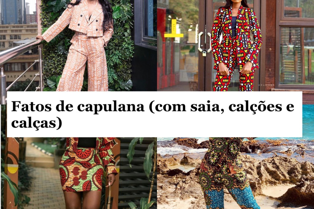 Fatos de capulana (de saia, calças e&nbsp;calções)